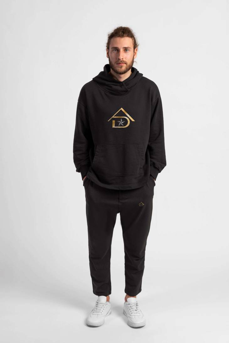 Aldawson Men Black Hoodie